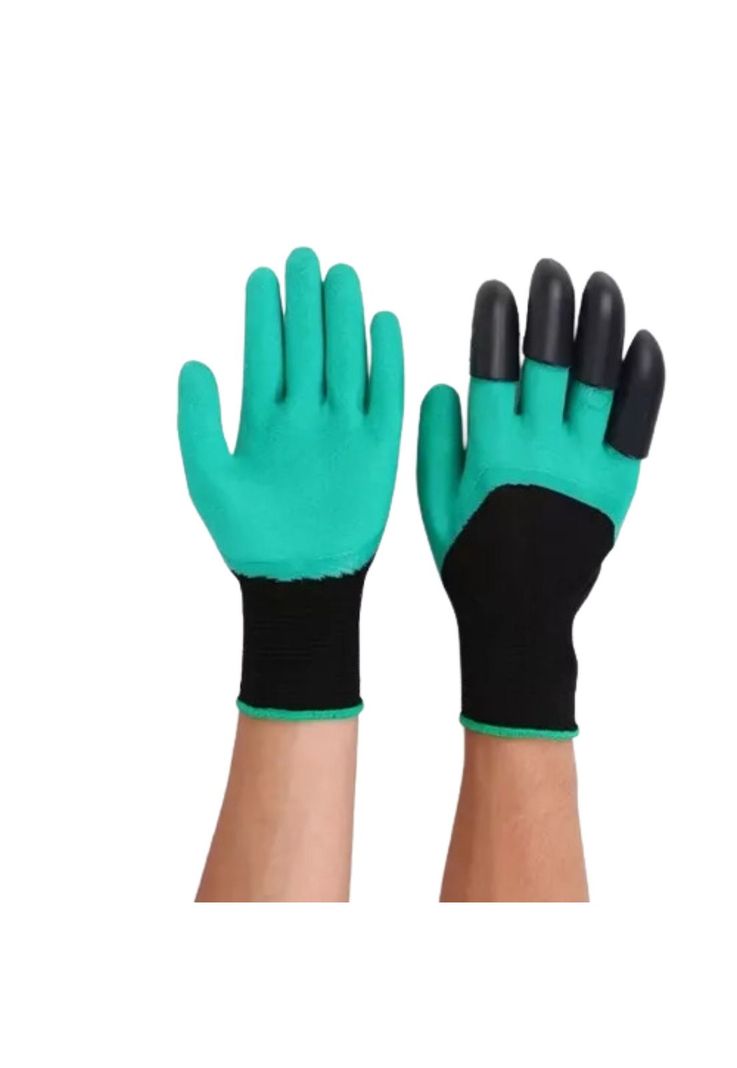 Guantes Jardinería Garras Trabajo Látex Verde-1