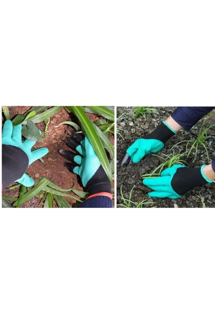 Guantes Jardinería Garras Trabajo Látex Verde-3