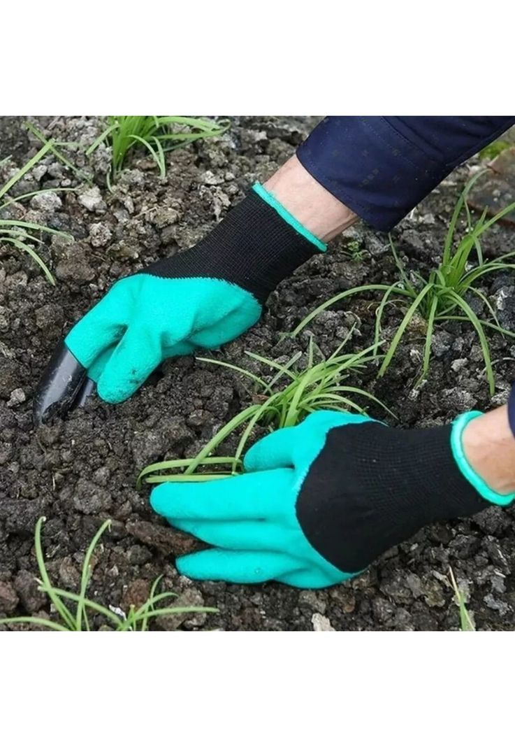 Guantes Jardinería Garras Trabajo Látex Verde-4