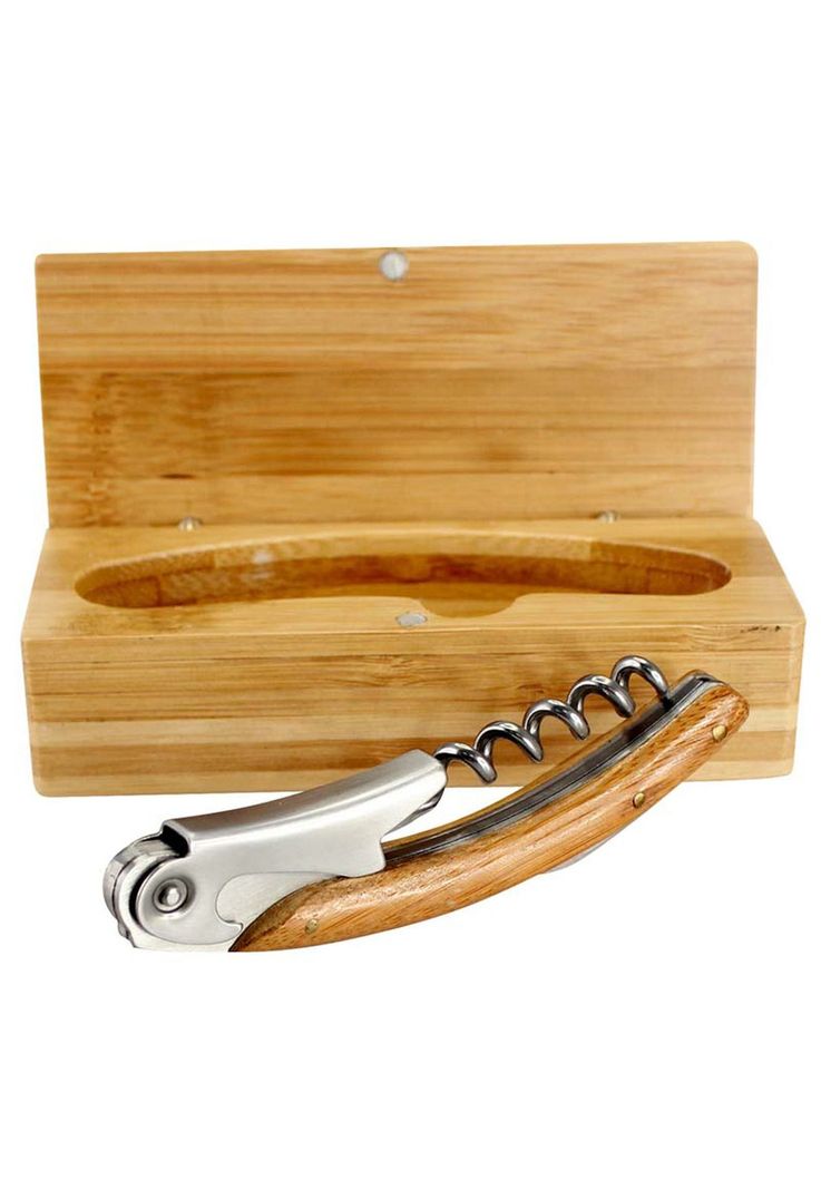 Caja Elegante Descorchador Vino Bambú Ecológico-3