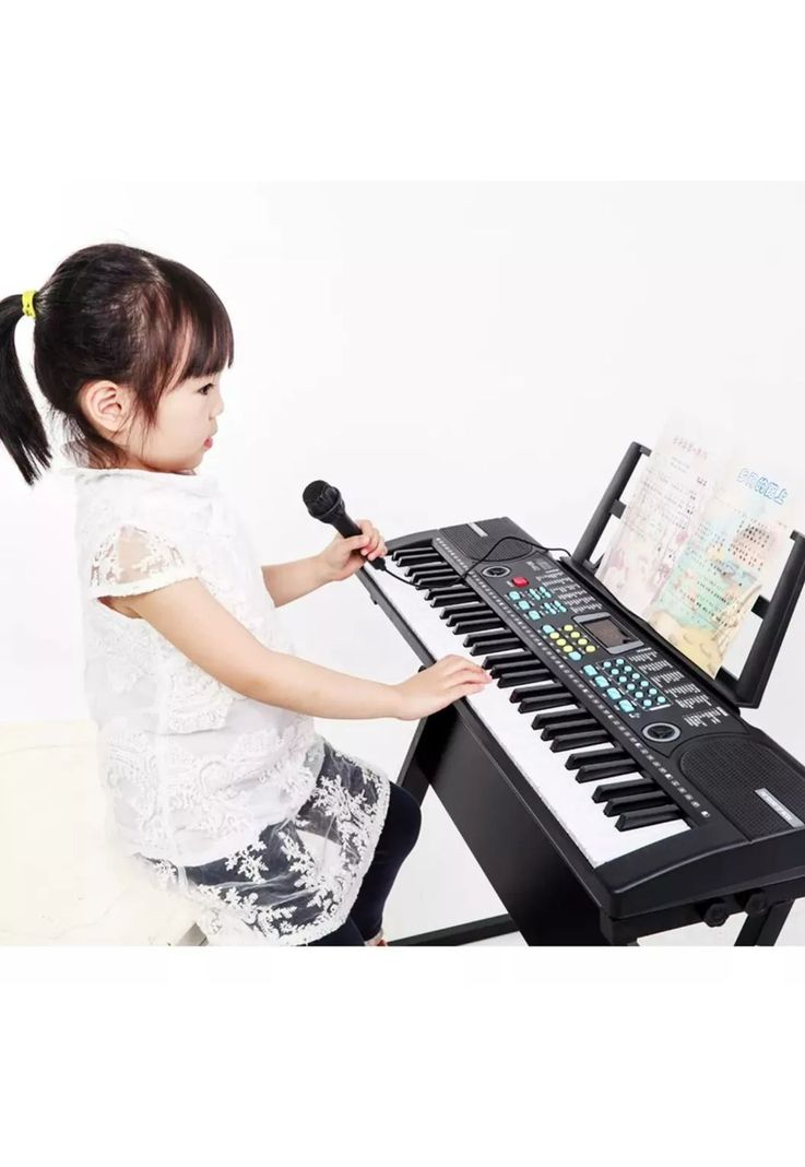 Teclado Piano Electrónico Musical 61 Teclas + Funda + Atril-2
