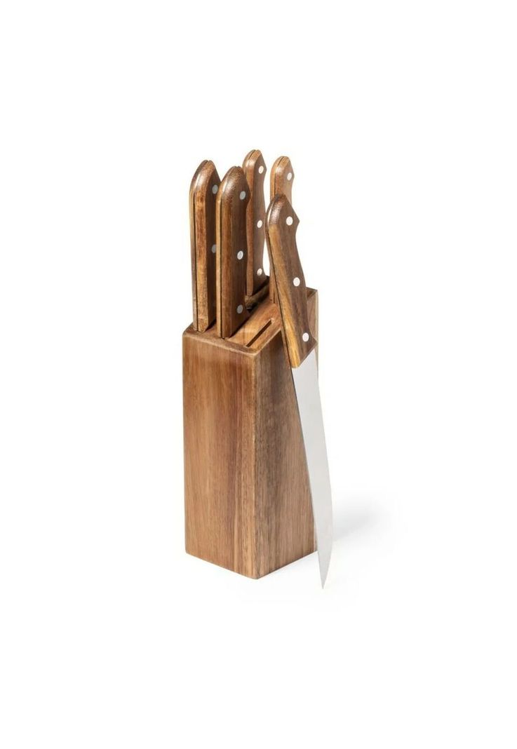 Set 5 Cuchillos Acero Inoxidable Madera Wheeler-0