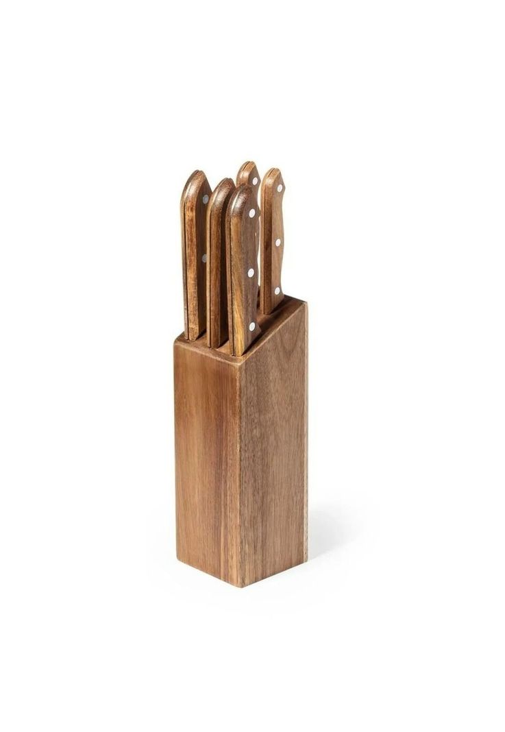 Set 5 Cuchillos Acero Inoxidable Madera Wheeler-1