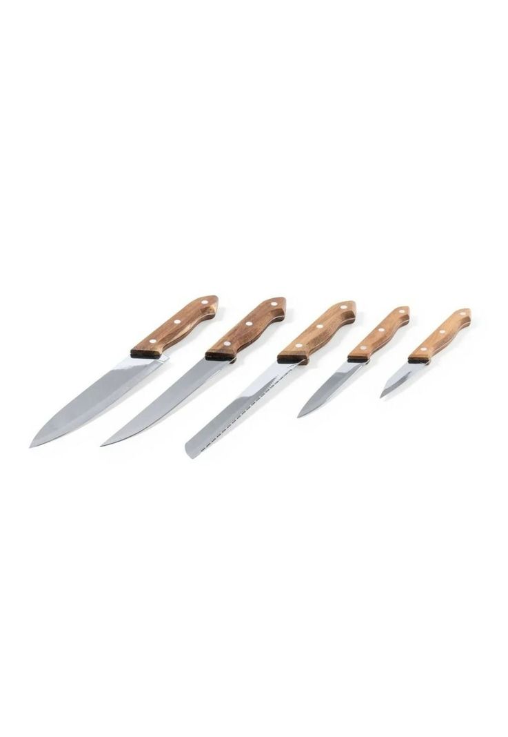 Set 5 Cuchillos Acero Inoxidable Madera Wheeler-2