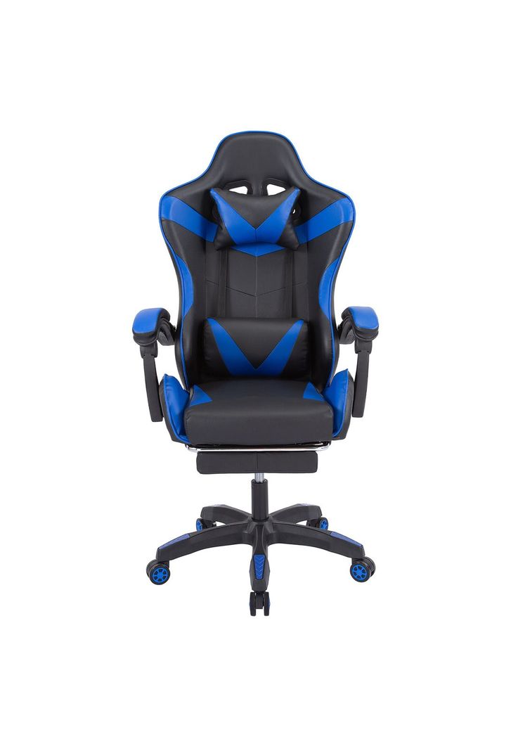 Silla Gamer Oficina Ajustable Reclinable Azul-0