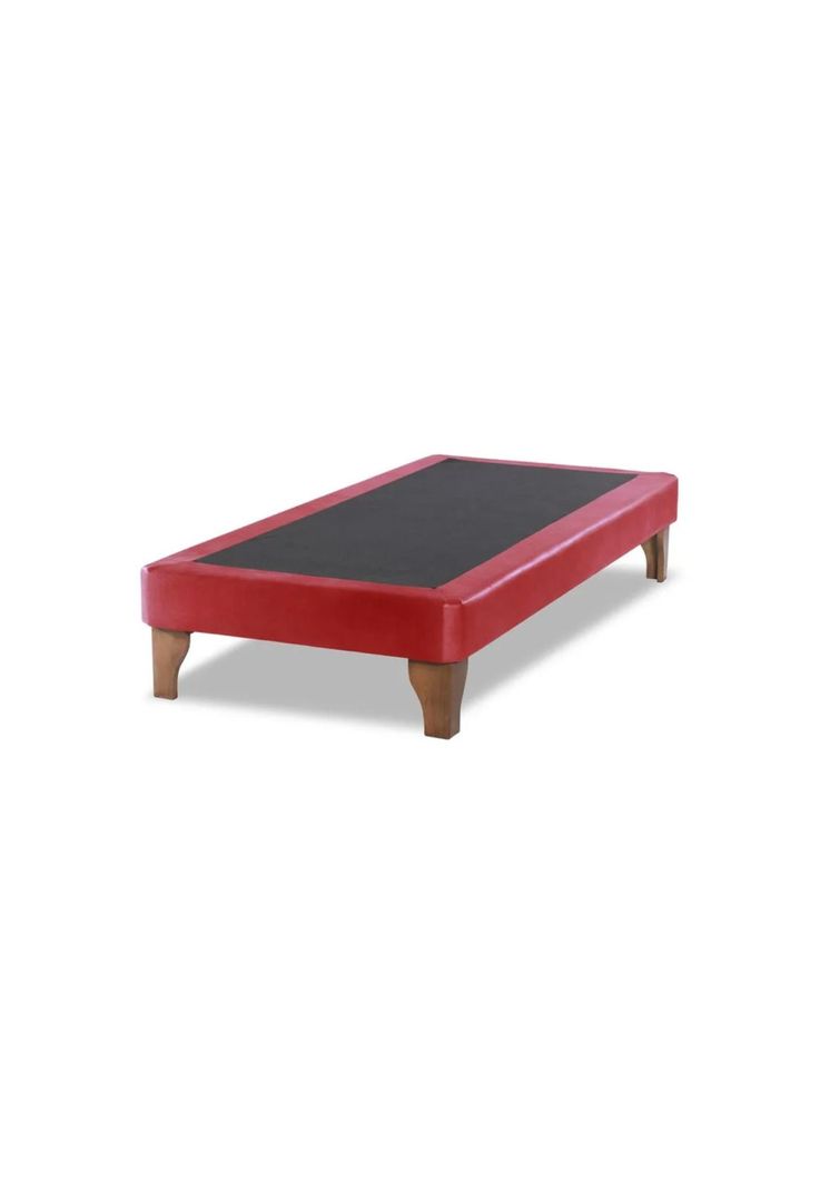 Base Cama Europea 1 Plaza 90x190 CM Rojo Felpa-0