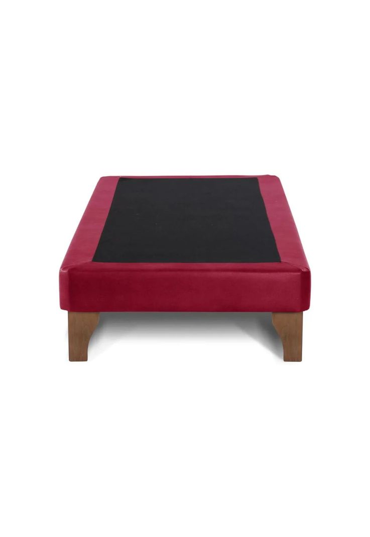 Base Cama Europea 1 Plaza 90x190 CM Rojo Felpa-1