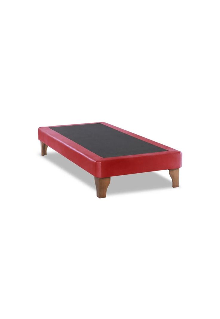 Base Cama Europea 1 Plaza 90x190 CM Rojo Felpa-2