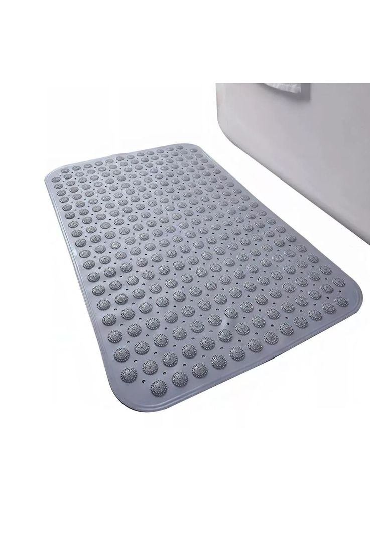 Tapete Alfombra Goma Antideslizante Piso Ducha Baño Gris-1