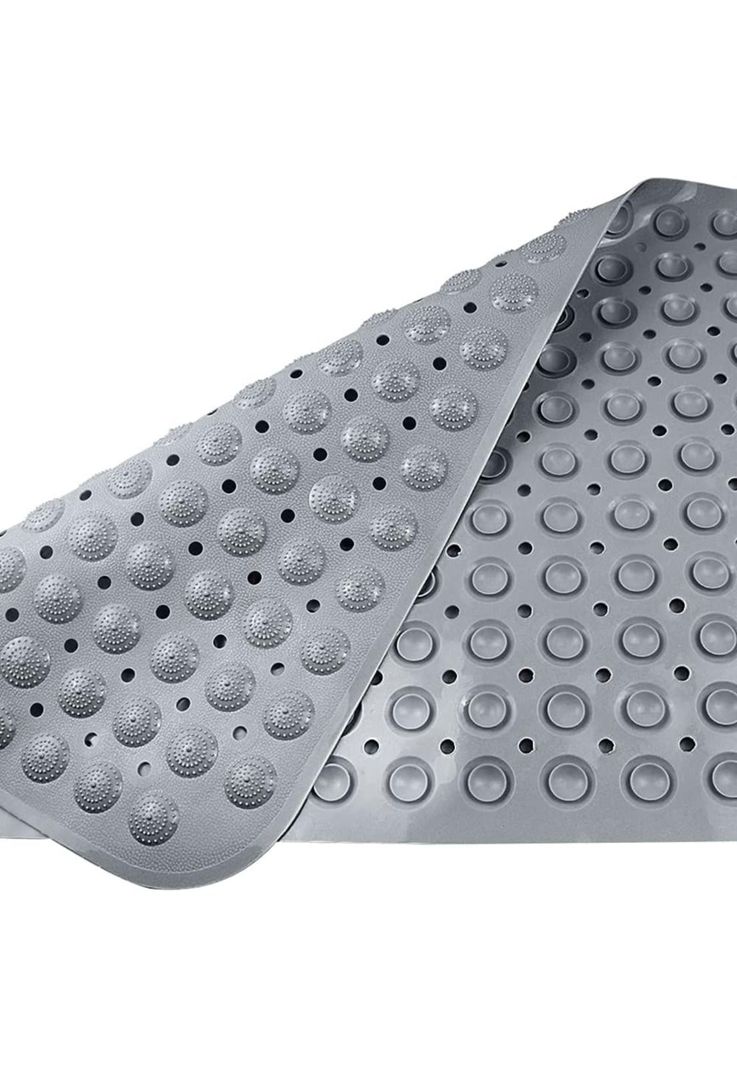 Tapete Alfombra Goma Antideslizante Piso Ducha Baño Gris-2