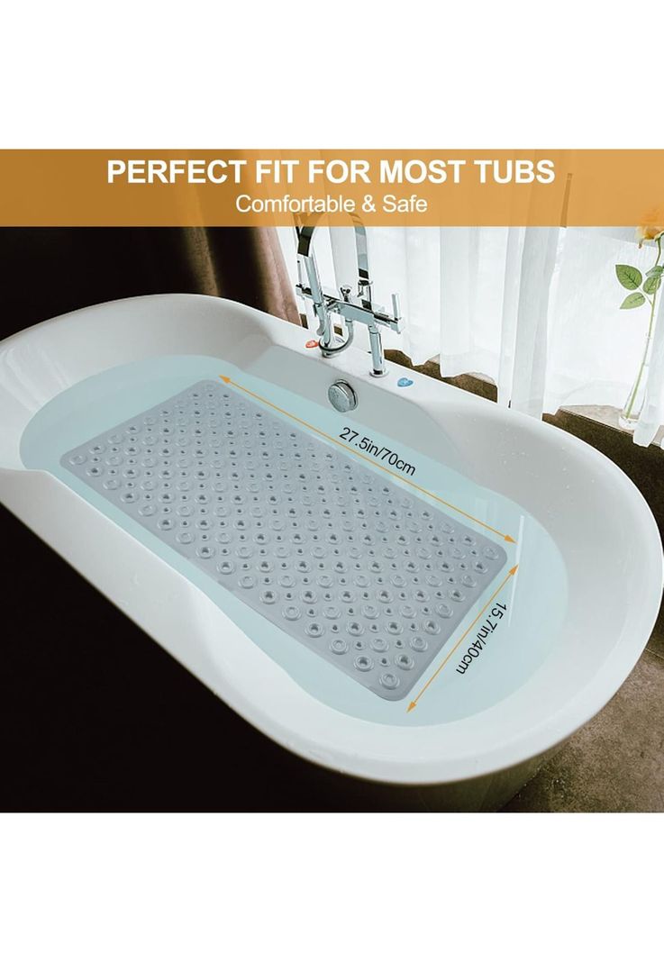 Tapete Alfombra Goma Antideslizante Piso Ducha Baño Gris-4