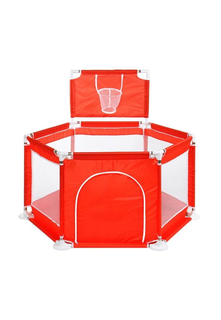 Piscina Corral Infantil Bebe Estimulación Pelotas 125x65 CM Rojo-0