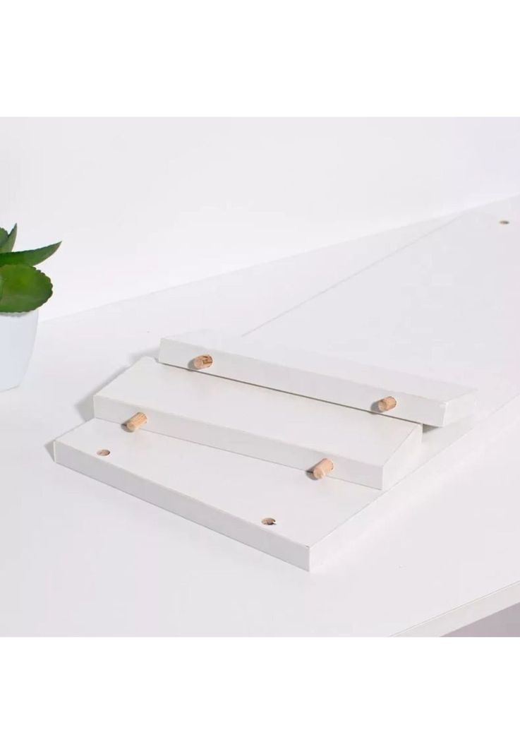 Organizador Escritorio Alzador Monitor Madera Blanco 49.8x8x20 CM-1
