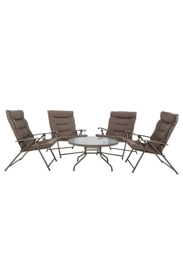 Juego Comedor Terraza Jardín Mesa + 4 Sillas Metal-0