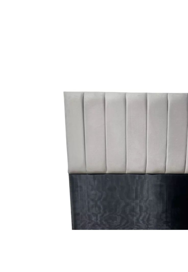Respaldo 2 Plazas Piso Capitone Premium 150x140 CM Gris Claro Felpa Lineal-1