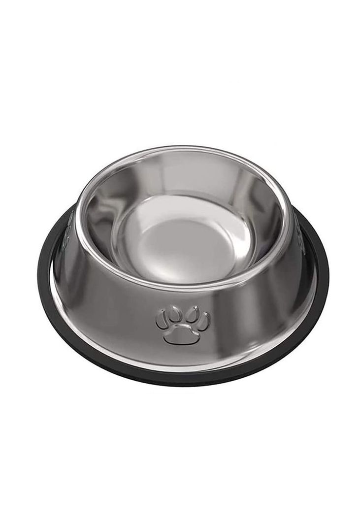 Plato Acero Inoxidable Antideslizante Mascotas Perro - Gato 30 cm-0