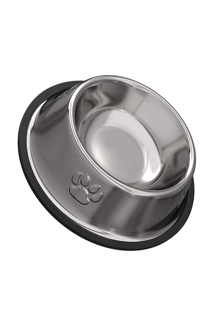 Plato Acero Inoxidable Antideslizante Mascotas Perro - Gato 30 cm-1