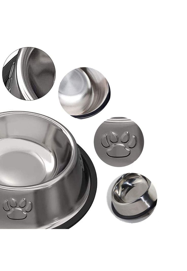 Plato Acero Inoxidable Antideslizante Mascotas Perro - Gato 30 cm-3