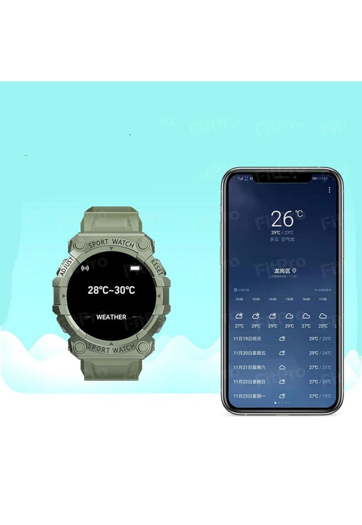 Reloj Smart Band Carga USB Deportivo Verde-3