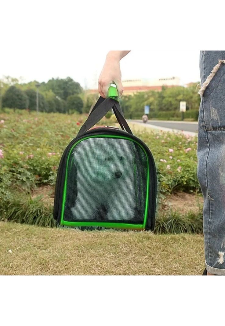 Bolso Transporte Mascotas Verde 34x24x23 CM-2