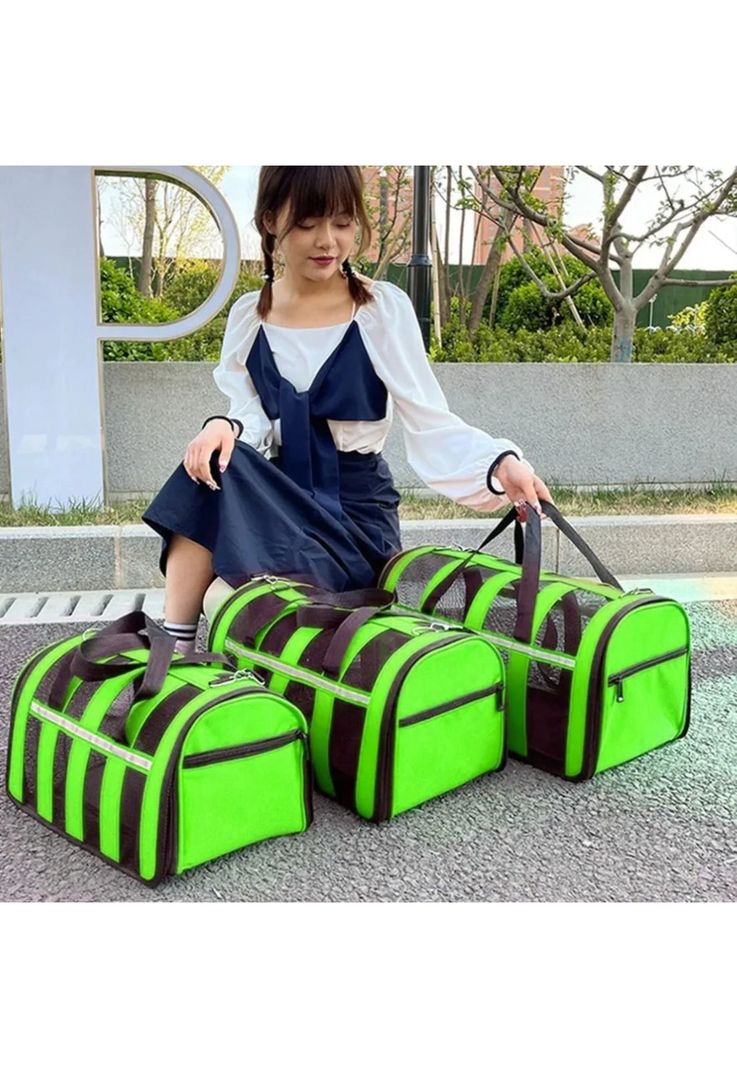 Bolso Transporte Mascotas Verde 34x24x23 CM-4