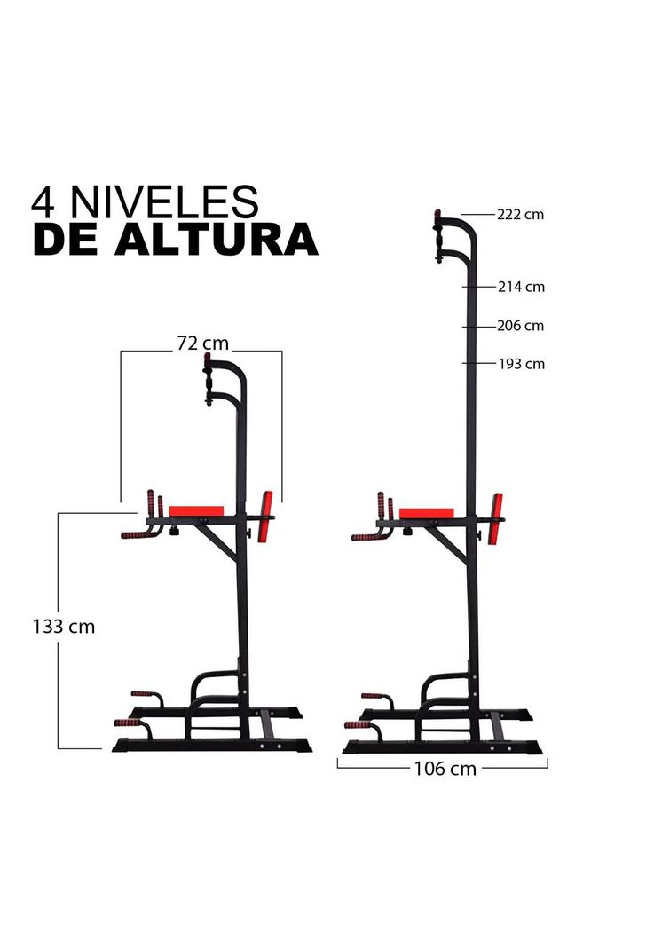 Barras Multifuncional Gimnasio Máquinas Abdominales 7 Niveles Altura-2