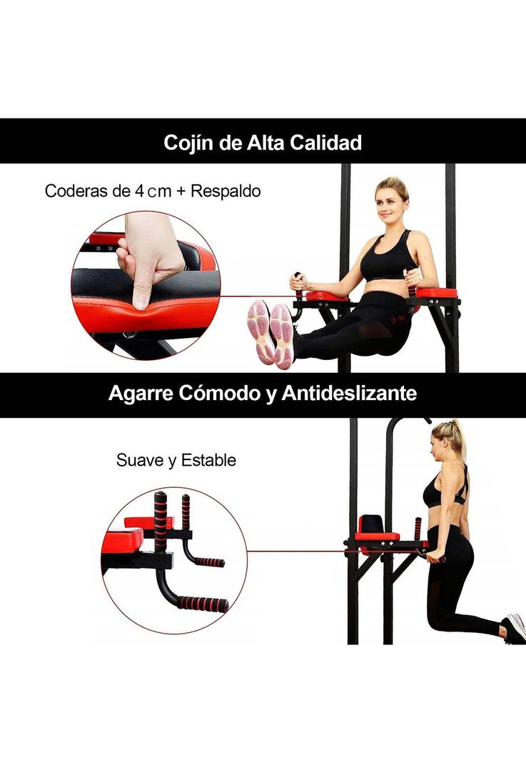 Barras Multifuncional Gimnasio Máquinas Abdominales 7 Niveles Altura-4