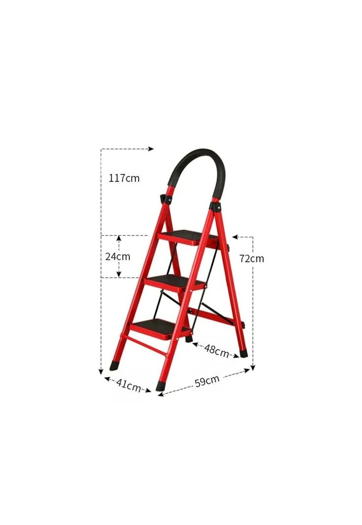 Escalera 3 Peldaño Antideslizante Plegable Amplio Altura 63 M-2