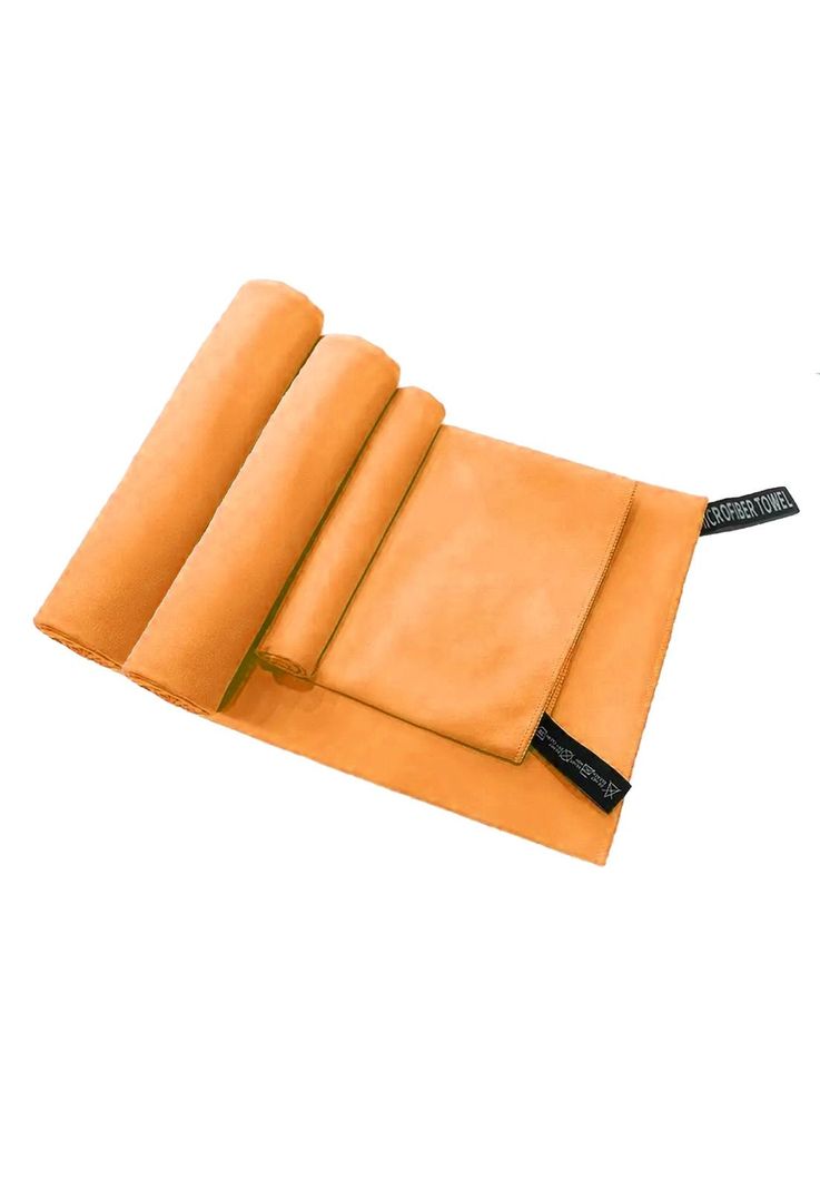 Set 3 Toallas Baño Viaje Microfibra Secado Rápido Naranja-0