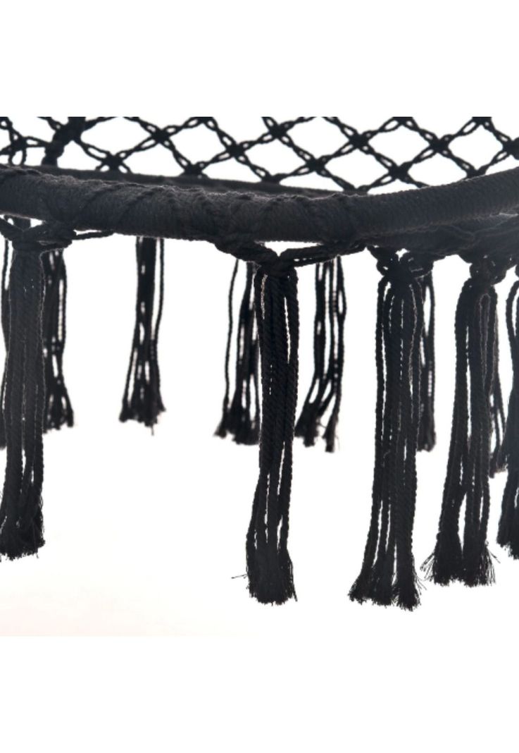 Hamaca Silla Columpio Algodón Negra 80 x 70 CM-5