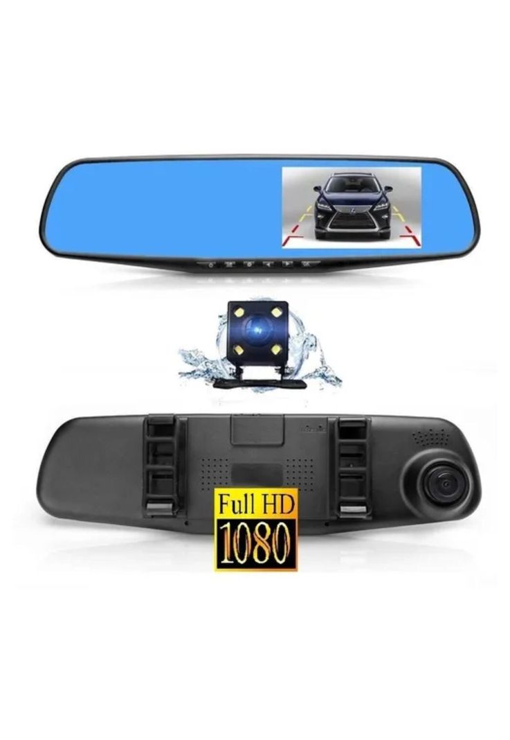 Espejo Retrovisor Auto Cámara Retroceso Cámara DVR 4.3-2