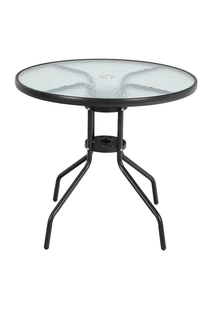 Juego Comedor Terraza Jardín Exterior + 4 Sillas Quitasol Metal-1