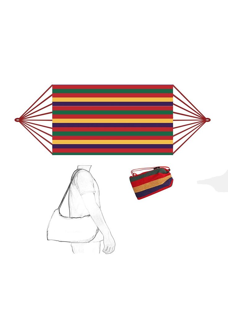 Hamaca Algodón Multicolor 2 Plazas 180x150 CM-2
