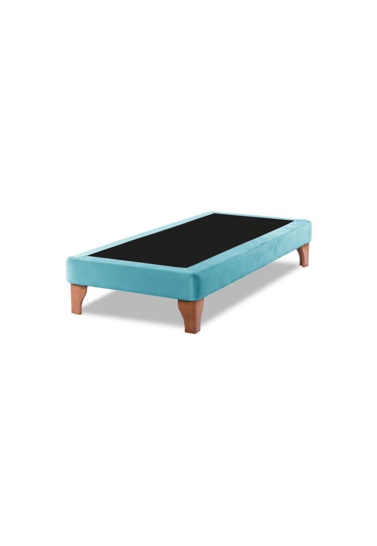 Base Cama Europea 1 Plaza 90x190 CM Turquesa Felpa-0
