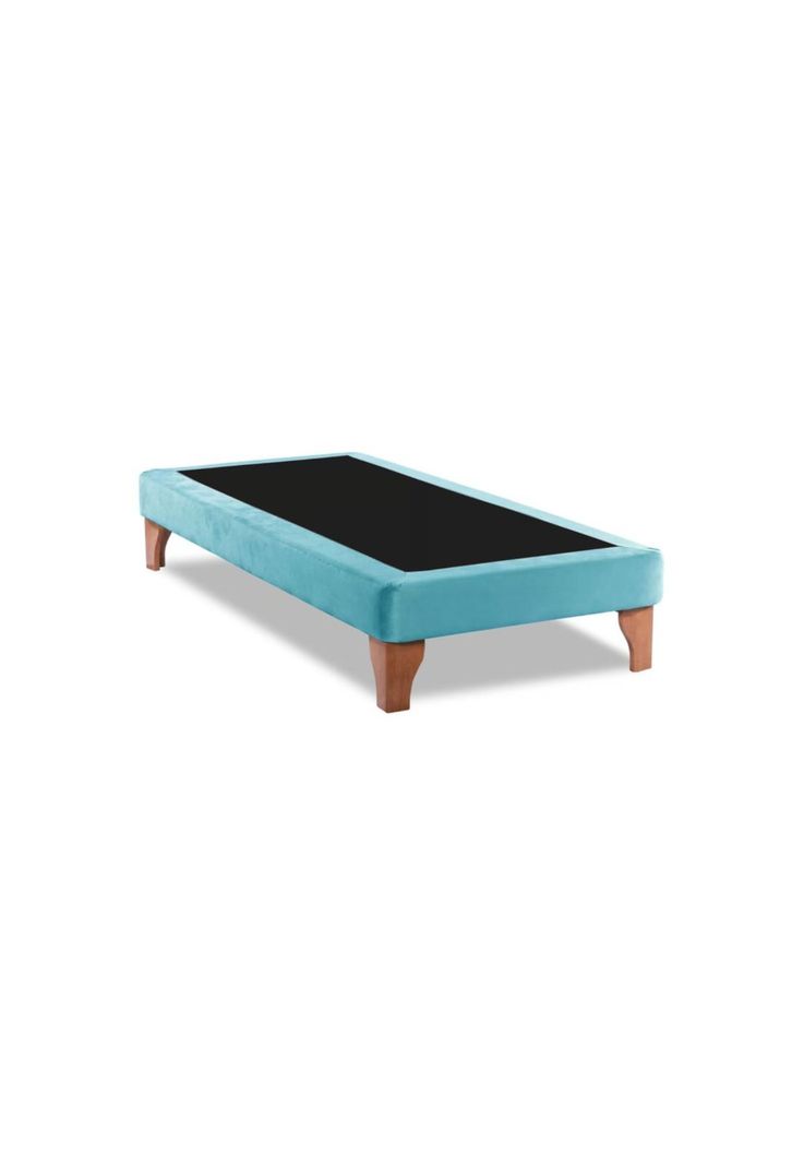 Base Cama Europea 1 Plaza 90x190 CM Turquesa Felpa-2