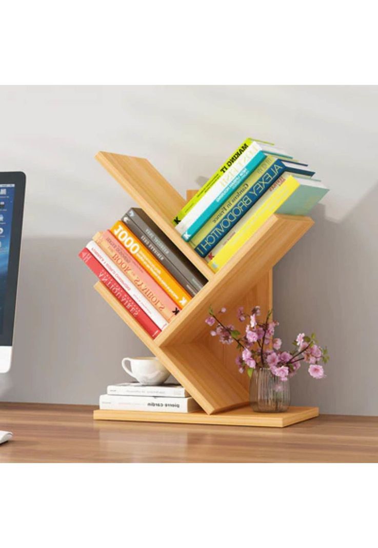 Librero Organizador Inclinado Repisa Café 30x15x62 CM-2
