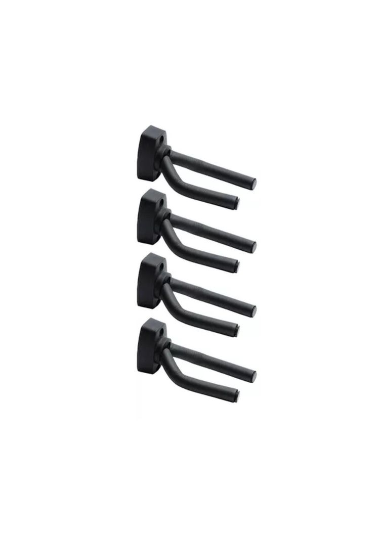 Pack 4 Soporte Guitarra Pared Colgador Bajo Ukelele Negro-0