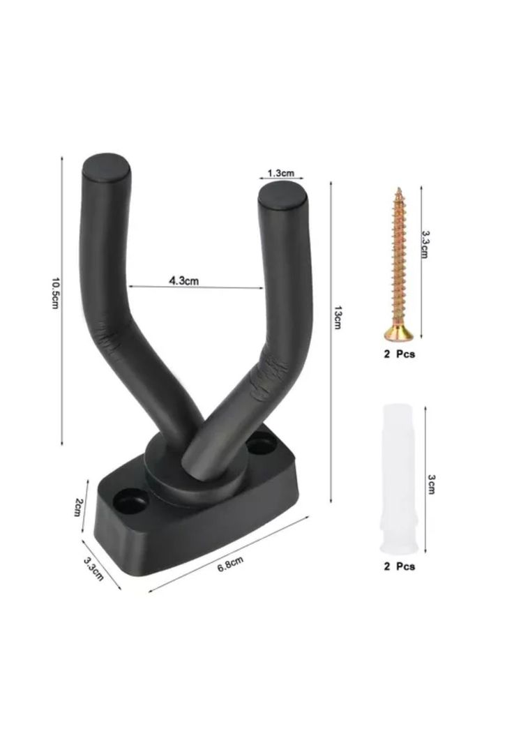 Pack 4 Soporte Guitarra Pared Colgador Bajo Ukelele Negro-1