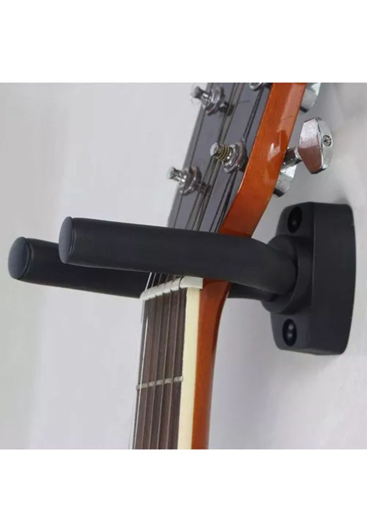 Pack 4 Soporte Guitarra Pared Colgador Bajo Ukelele Negro-4