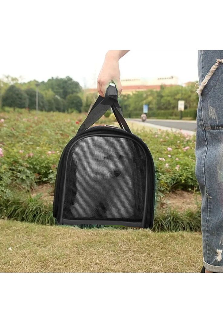Bolso Transporte Mascotas Negro 34x24x23 CM-3