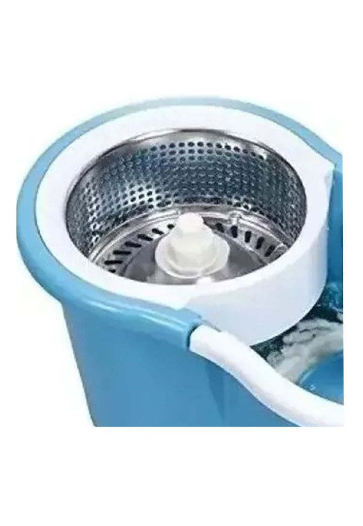 Mopa Giratoria 360º Celeste Trapeador Canasto Acero Inoxidable-3
