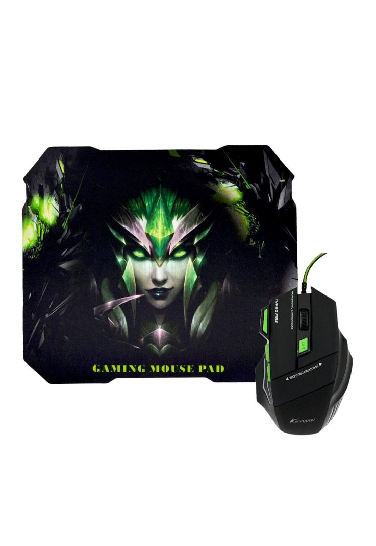 Kit Mouse Gamer Mousepad Ergonómico Verde-0