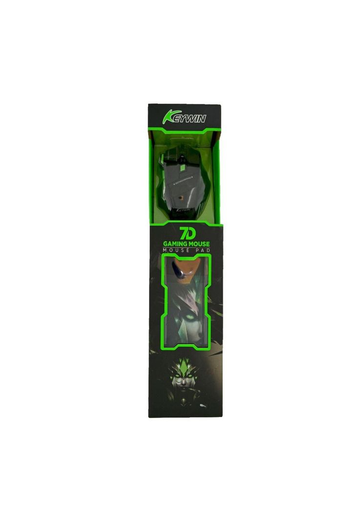 Kit Mouse Gamer Mousepad Ergonómico Verde-2