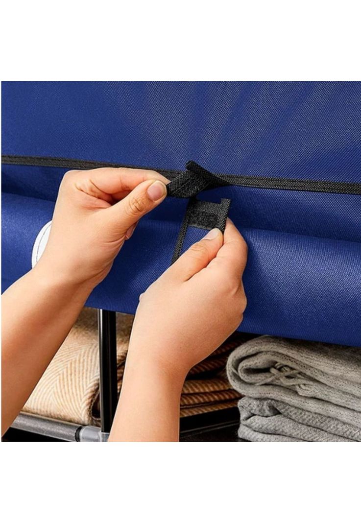 Closet Organizador Armable Tela Azul 3 Cuerpos 130x45x175 CM-5