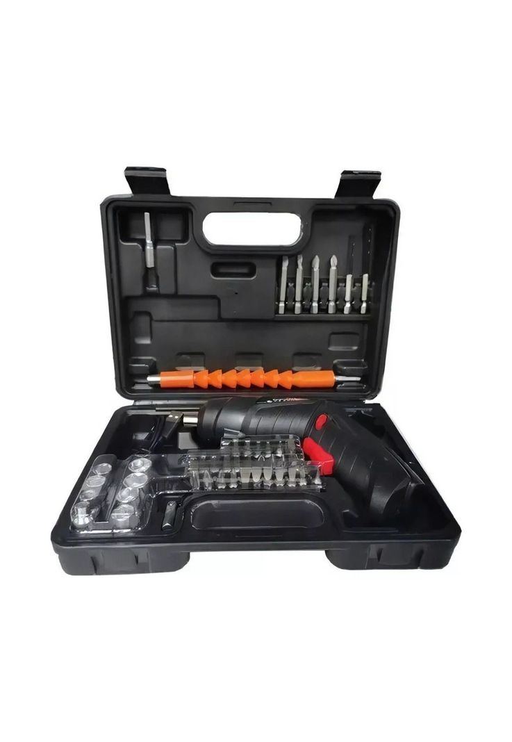 Maleta Taladro Destornillador Inalámbrico 3.6 V 45 Accesorios Frecuencia 50 Hz x 60 Hz-0