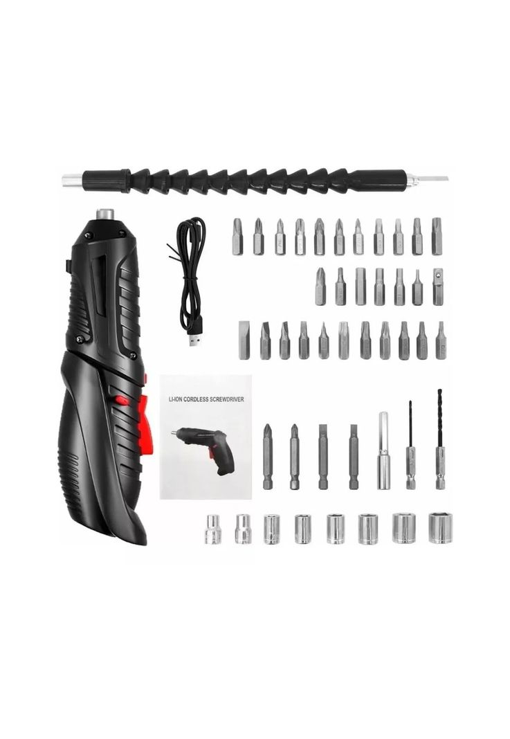 Maleta Taladro Destornillador Inalámbrico 3.6 V 45 Accesorios Frecuencia 50 Hz x 60 Hz-1