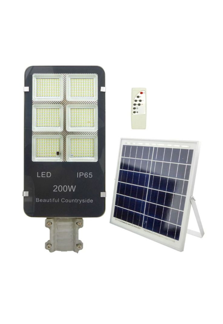 Foco Solar 200 LED 200 Watt Panel Solar Control Remoto-0
