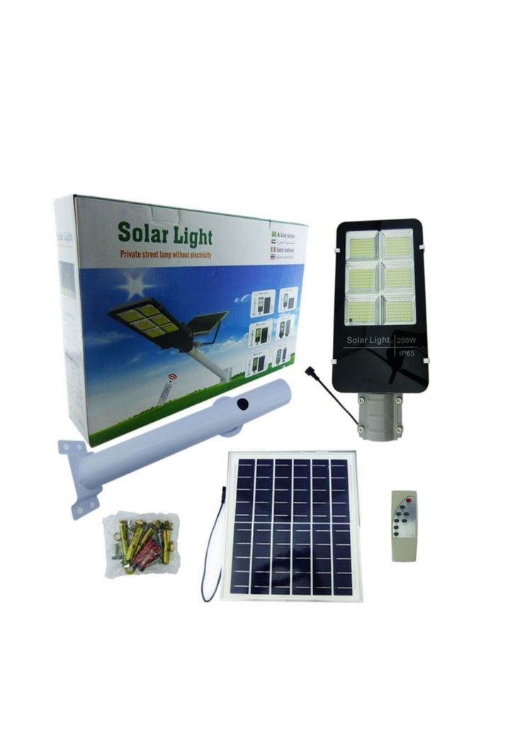 Foco Solar 200 LED 200 Watt Panel Solar Control Remoto-3