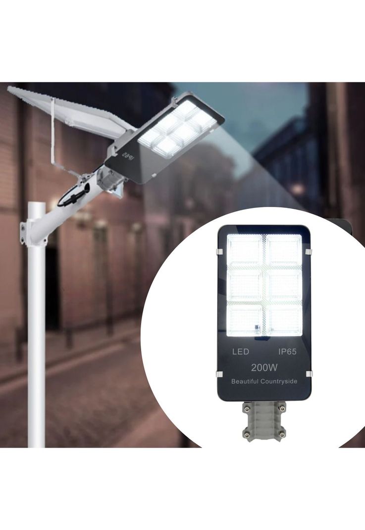Foco Solar 200 LED 200 Watt Panel Solar Control Remoto-4