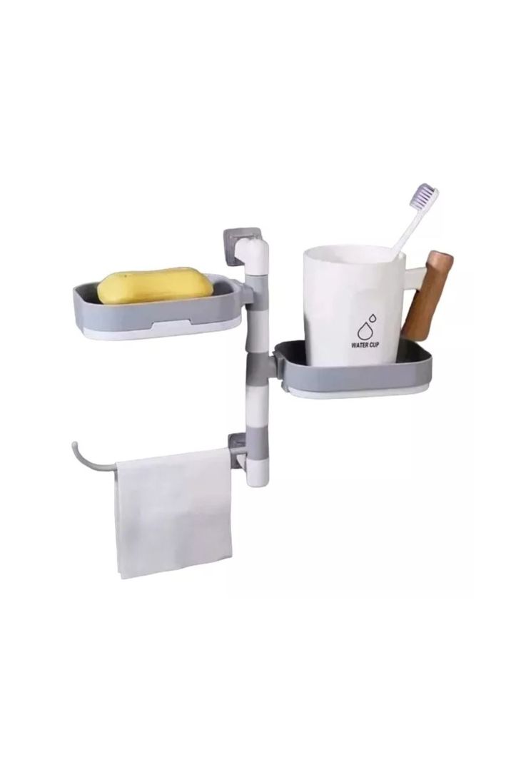 Soporte Organizador Giratorio Repisa Jabonera Toallas Baño-2
